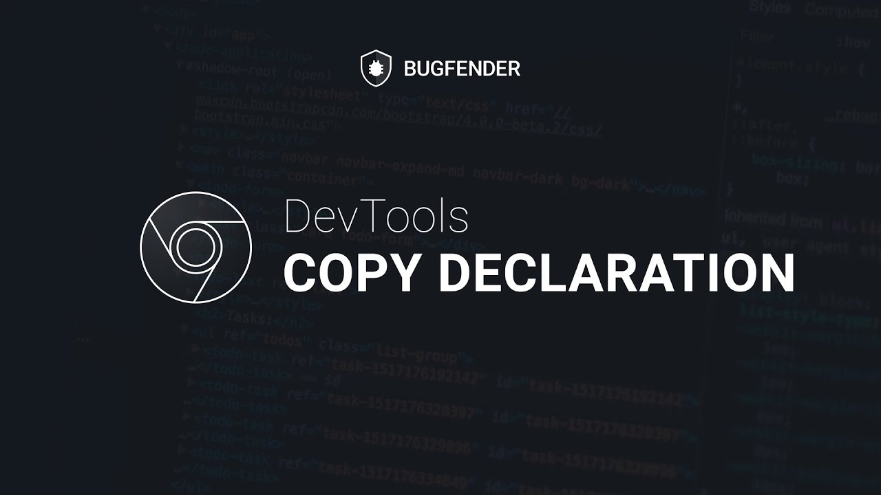 Google Chrome Tools - Copy CSS Declaration