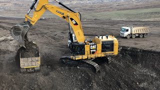 Caterpillar 6015B Excavator Loading Coal On Trucks With Two Passes - Sotiriadis Mining Works