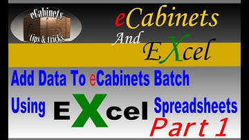 Add data to eCabinets Batch Using excel spreadsheets Part 1