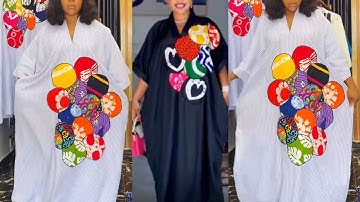 How To Sew This Trendy Bubu Kaftan With Ankara Circle Patches | Beginner Friendly 