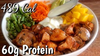 EAT A LOT & LOSE WEIGHT. HIGH PROTEIN. HIGH FIBER (8.8g). Chicken Mango Bowl 