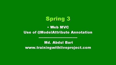 Spring Web MVC Class Lecture(Use of ModelAttribute Annotation) -04