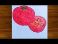 Tomato Drawing Simple || Tomato easy to draw