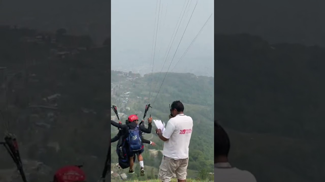 ⁣Easy Takeoff - Sarangkot 20th Paragliding tandem Accuracy Championship in Pokhara