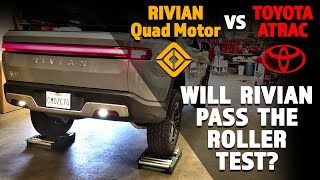 TESTED! Rivian vs Toyota 4x4 Roller Test. Quad motor vs ATRAC vs Locker