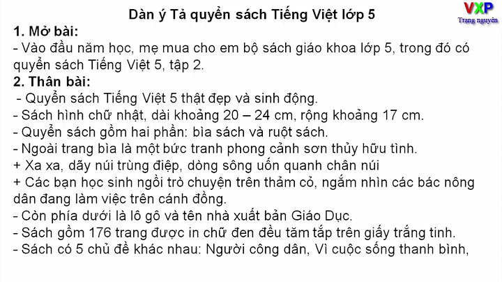 Tập làm văn lớp 5 tả cuốn sách tiếng việt năm 2024