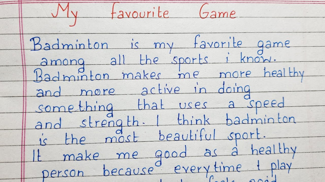 my favourite game essay in english