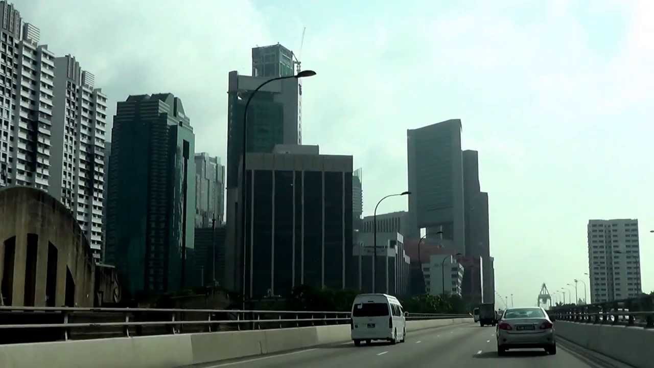 Singapore East Coast Parkway front view on 28 December 2013 - ECP Direction