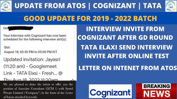 UPDATE FROM MANY COMPANIES | ATOS SENDING LOI | COGNIZANT AND TATA SENDING INTERVIEW INVITE TO MANY