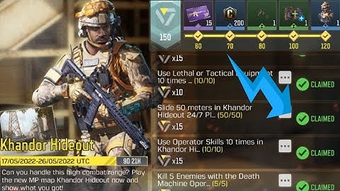 COD Mobile Slide 50 meters in Khandor Hideout 24/7 Playlist Matches  Task Complete