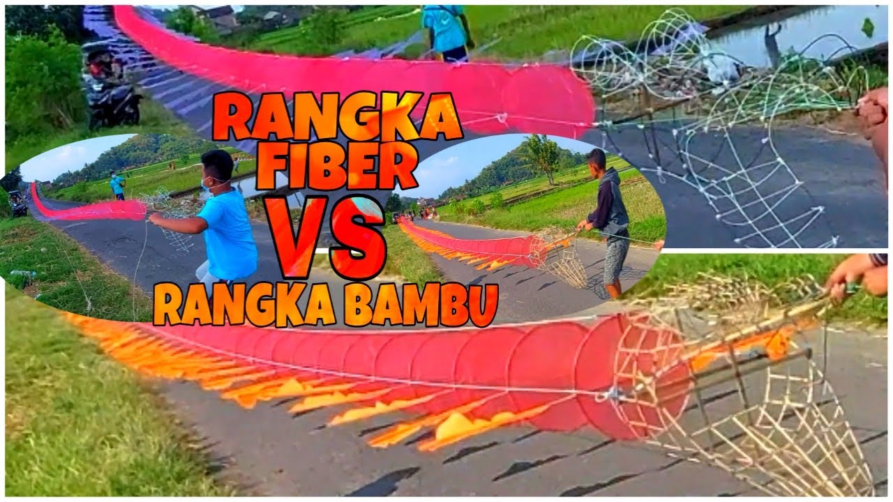 TES TERBANG LAYANGAN NAGA KEPALA  RANGKA FULL FIBER VS LAYANGAN NAGA KEPALA RANGKA BAMBU DI JLT
