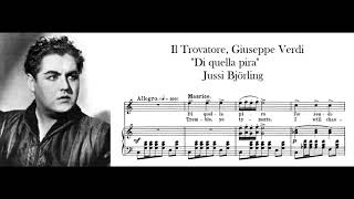 "Di quella pira" Il Trovatore, G. Verdi - Jussi Björling (C major!)