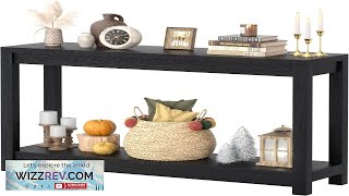 Besiost 47" Farmhouse Wood Entryway Table Narrow Console Table with Storage Behind