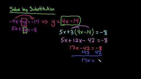 Solve Using Substitution (No Variables Solved For)