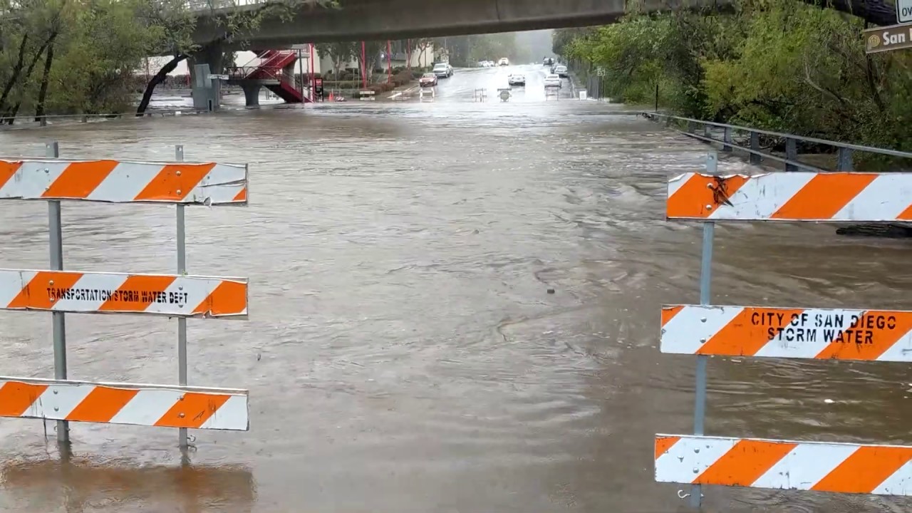 San Diego River in flood, April 10th, 2020 - YouTube