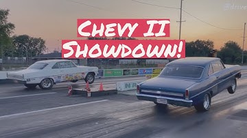 Wheels UP F/Stock 1966 Chevy II Nova 327 4-speed Showdown! Dave Walther vs Bill Sempsrott NHRA Stock