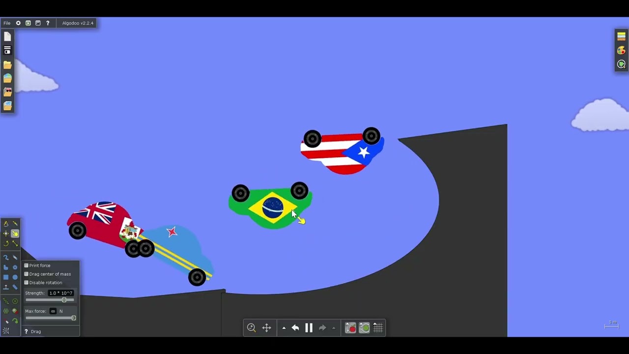 Algodoo Car Race Season 1 Episode 1 The Americas