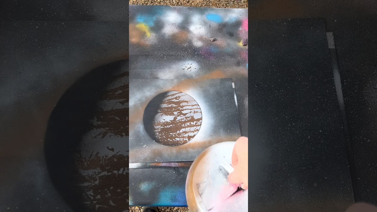 Part 2 of the brown and white spray paint art painting 