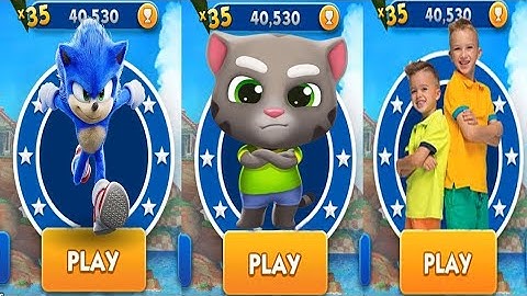 Sonic Dash vs Talking Tom Gold Run vs Vlad and Niki - Movie Sonic vs All Characters Unlocked