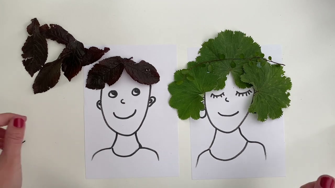 Höstpyssla med barn - skapa frisyrer med löv 🍂🎨🖌💇🤩