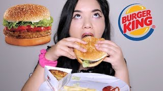 TRYING THE BURGER KING IMPOSSIBLE WHOPPER | Vegan Eating Show (Mukbang)