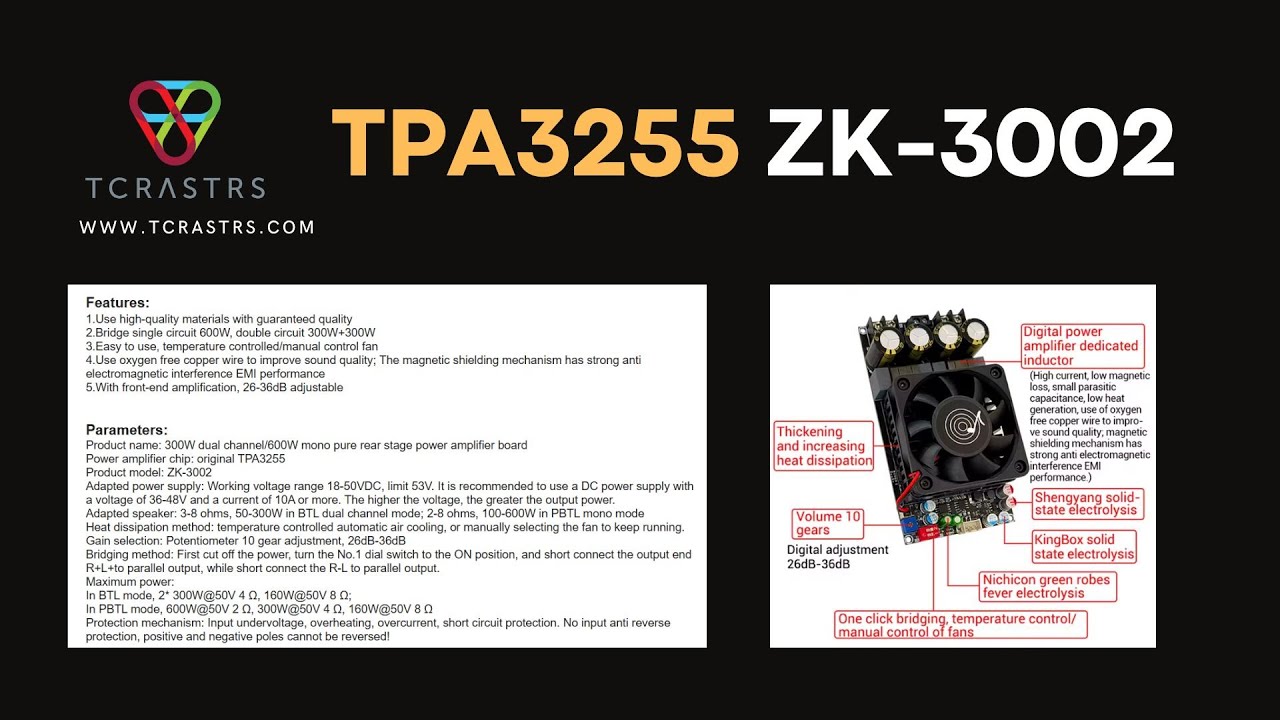 Power Digital ZK3002 Amazon.com: akemi様確認ページ Amplifier Chip TPA3255 Board, 財布・ケース・小物入れ