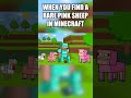 When you find a rare pink sheep in Minecraft #minecraft #shorts