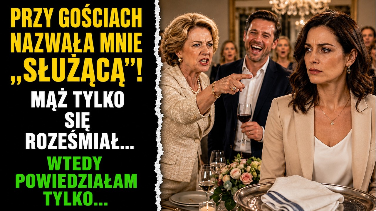 „Przy gościach jesteś tylko służącą, Sylwia, więc przestań udawać panią domu i przynieś wino.” Teściowa rzuciła to przy osiemnastu osobach. A mój mąż Maurycy, zamiast mnie bronić, roześmiał się i...