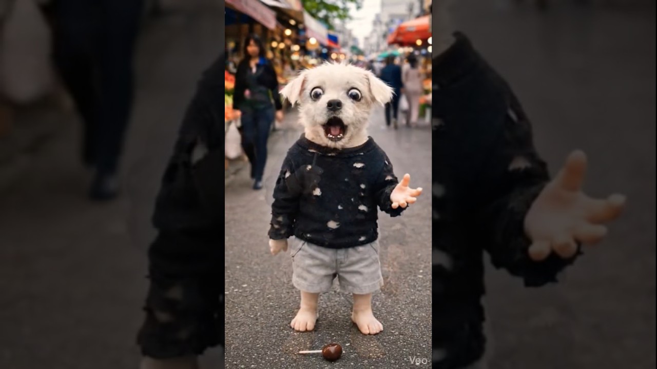 The little puppy helped an old and poor man 