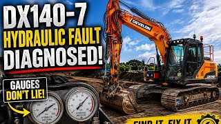 The Pressure Gauges Revealed Everything! | DX140-7 Hydraulic Fault