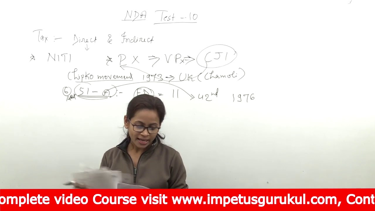 General Studies Test paper Solutions- for NDA, CDS,.......