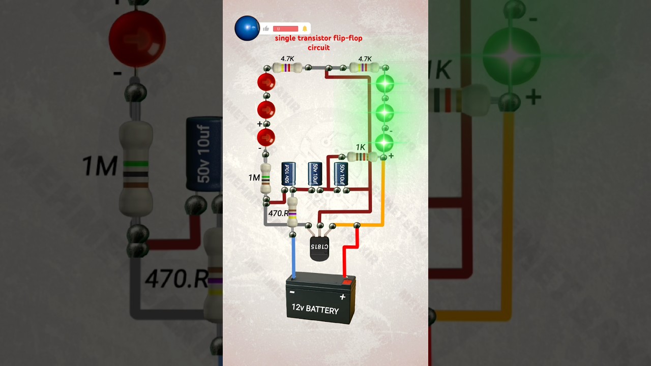 Just 1 Transistor! DIY C1815 Flip-Flop LED Circuit