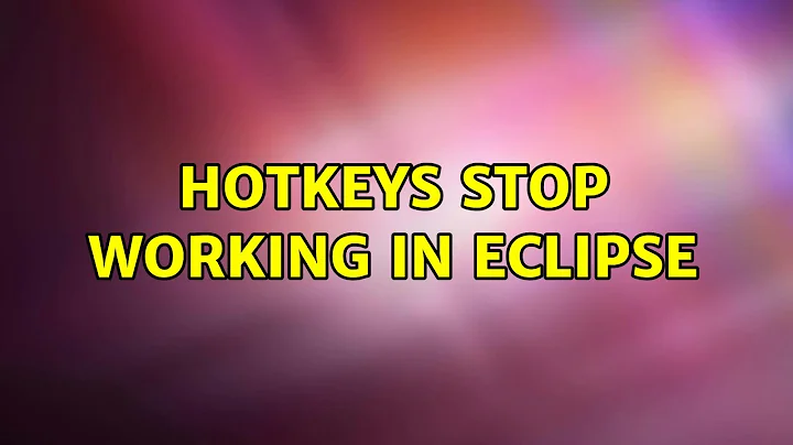 Ubuntu: Hotkeys stop working in eclipse