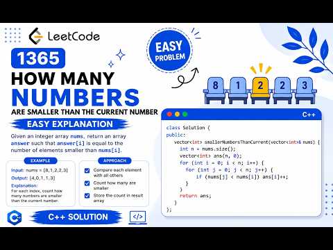 LeetCode 1365: How Many Numbers Are Smaller Than the Current Number | Easy C++ Solution 🚀