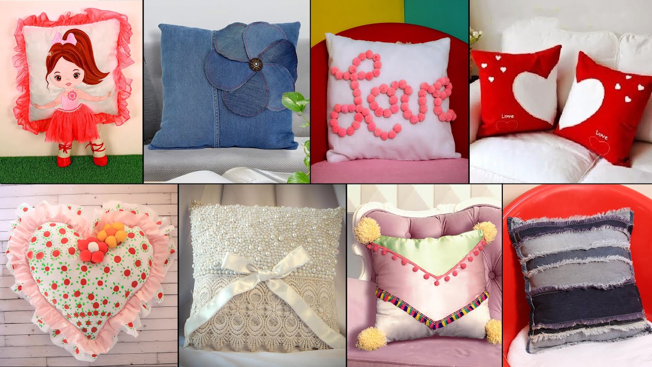 10 Beautiful Pillow Making at Home !!! Handmade Cushion Ideas YouTube