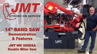 http://JMTUSA.com | Features and demo of our JMT WK 500DSA band saw by Jared Peterson. The saw cuts 14" rounds at 90°. | 