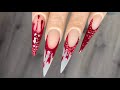 BLOODIEST NAILS EVER! HOW TO: Bloody French Halloween Nail Design