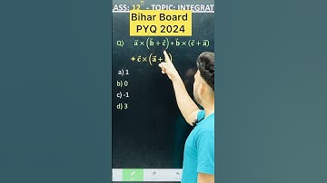 1 Marks Question || Bihar Board PYQ 2024 | Vector Algebra  Chapter 10 Class 12 Board Exam 2025