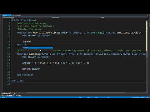 Function Tutorial Add Coins Visual Basic