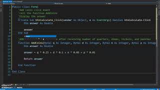 Function Tutorial Add Coins Visual Basic
