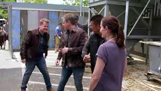 Matt Damon used James Corden as stunt double w... can't stop laughing 😂 1 (1\/2) [HD]