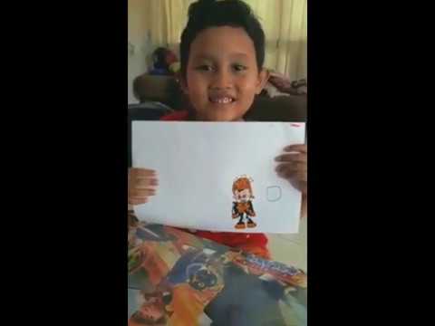 anak TK menggambar boboiboy dan rajin membantu orang tua - YouTube