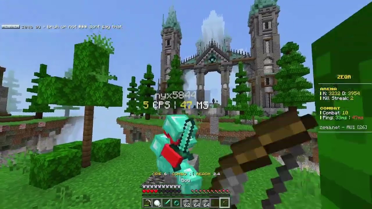 Minecraft Getting Clipped in zeqa skywars ffa