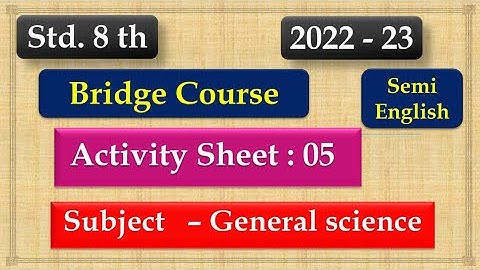 8th Class Science Bridge Course Activity 5 Semi English | Setu abhyaskram 8th class science day 5