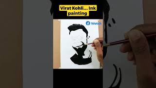 Virat Kohli Black Ink Art #shorts #viratkohli #art