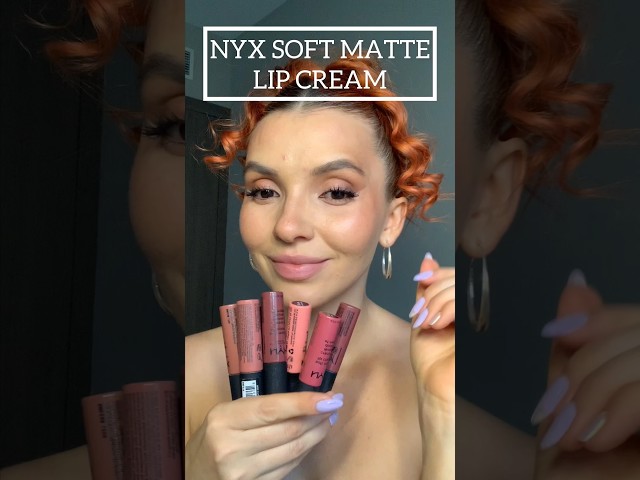 NYX SOFT MATTE LIP CREAM SHADES COMPARISON TUTORIAL / best NYX LIPSTICKS / makeup Tutorial #makeup class=