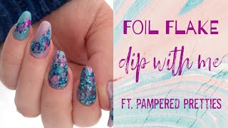 Agate Amor Pampered Pretties | Swoosh Design | Foil Flake Dip