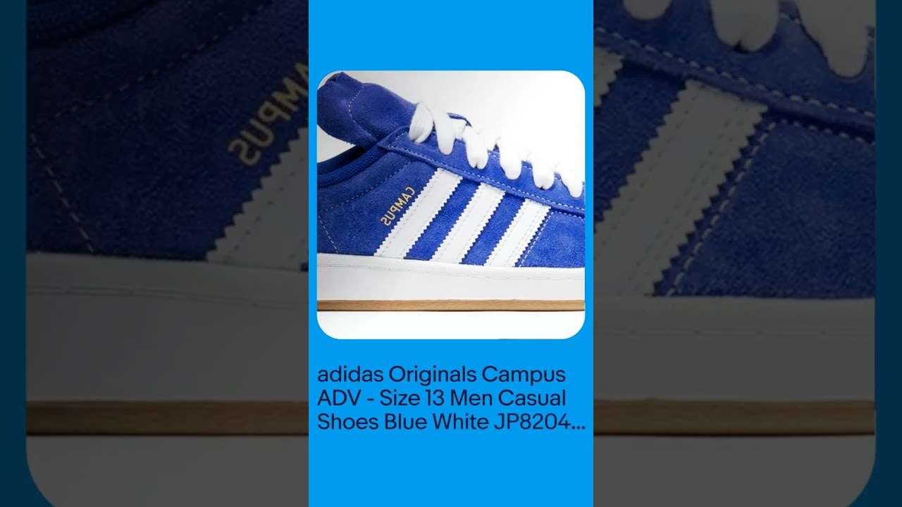 adidas Originals Campus ADV - Size 13 Men Casual Shoes Blue White JP8204 NEW