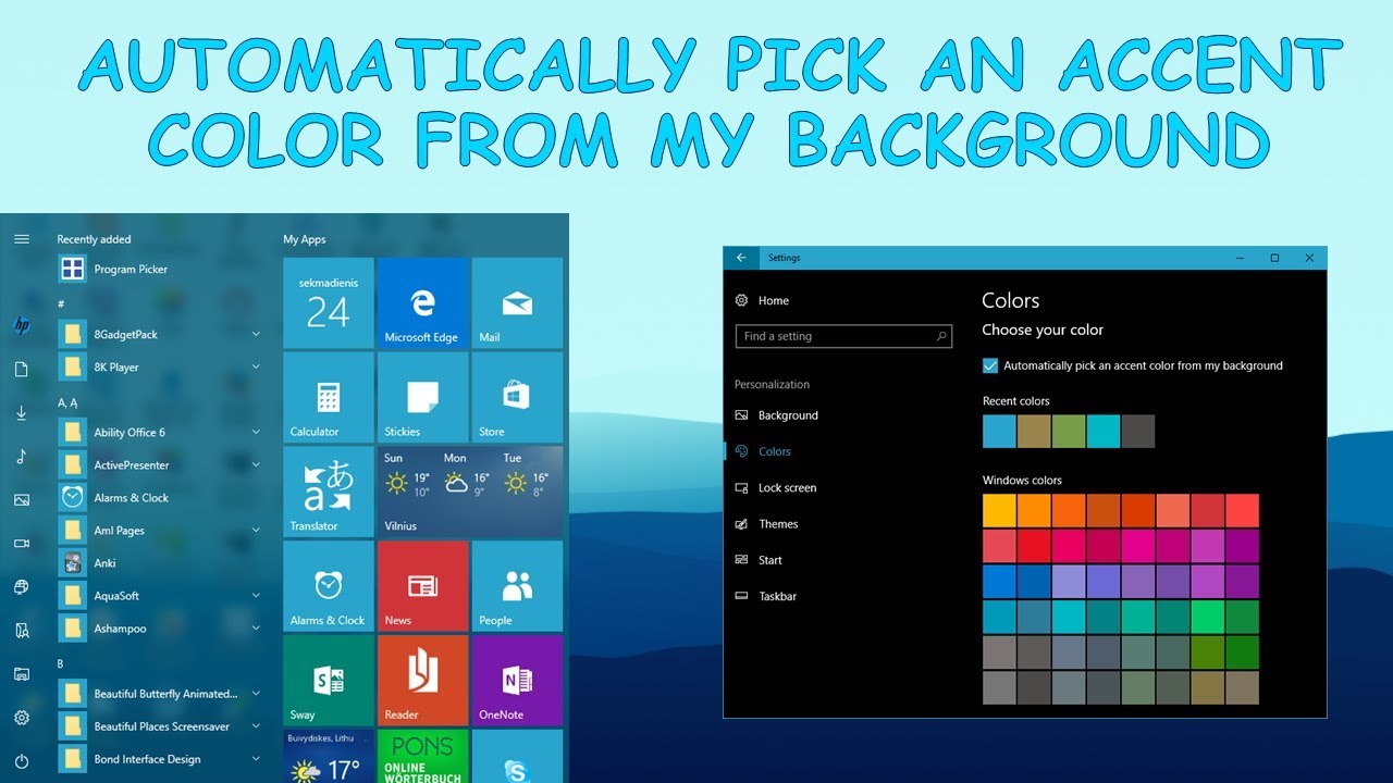 Pick An Accent Color From My Background Using Registry Editor