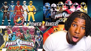 Did Not Know They Had SOO MANY!!!! REACTING TO ALL Power Rangers Opening Themes Reaction